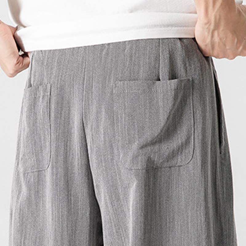Cotton Linen Straight Leg Men's Meditation Pants