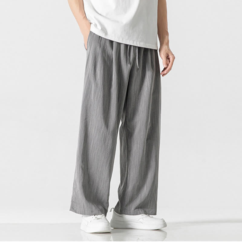 Cotton Linen Straight Leg Men's Meditation Pants