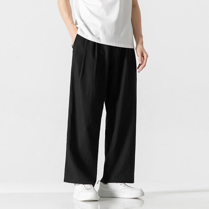 Cotton Linen Straight Leg Men's Meditation Pants