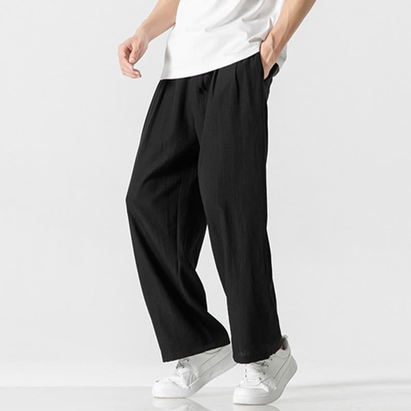 Cotton Linen Straight Leg Men's Meditation Pants