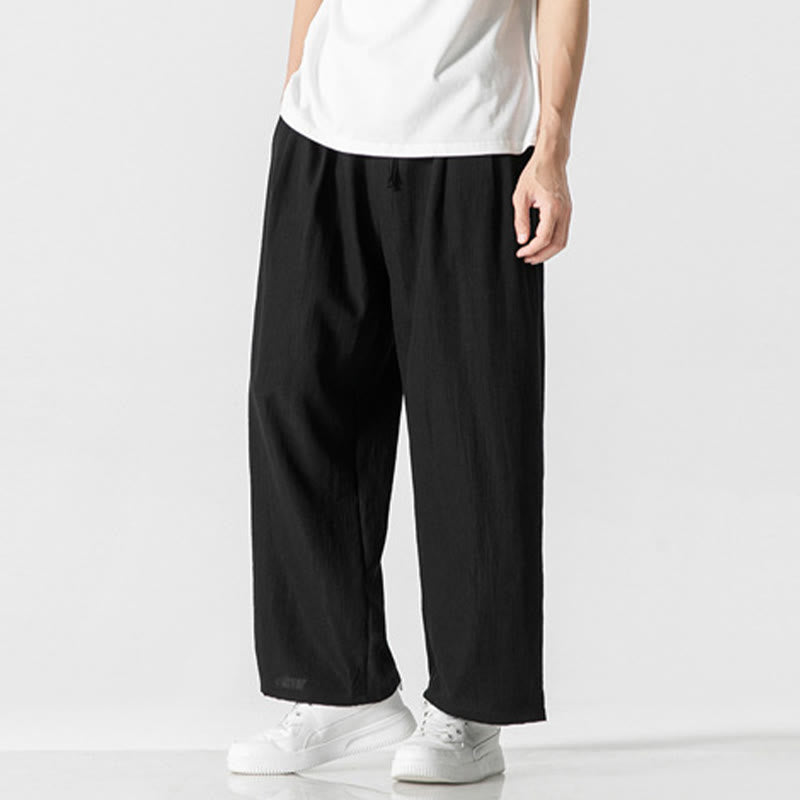 Cotton Linen Straight Leg Men's Meditation Pants