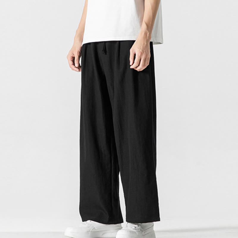 Cotton Linen Straight Leg Men's Meditation Pants