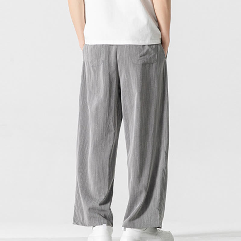 Cotton Linen Straight Leg Men's Meditation Pants