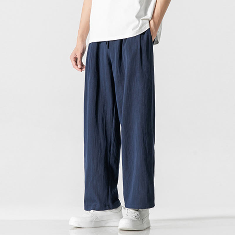 Cotton Linen Straight Leg Men's Meditation Pants