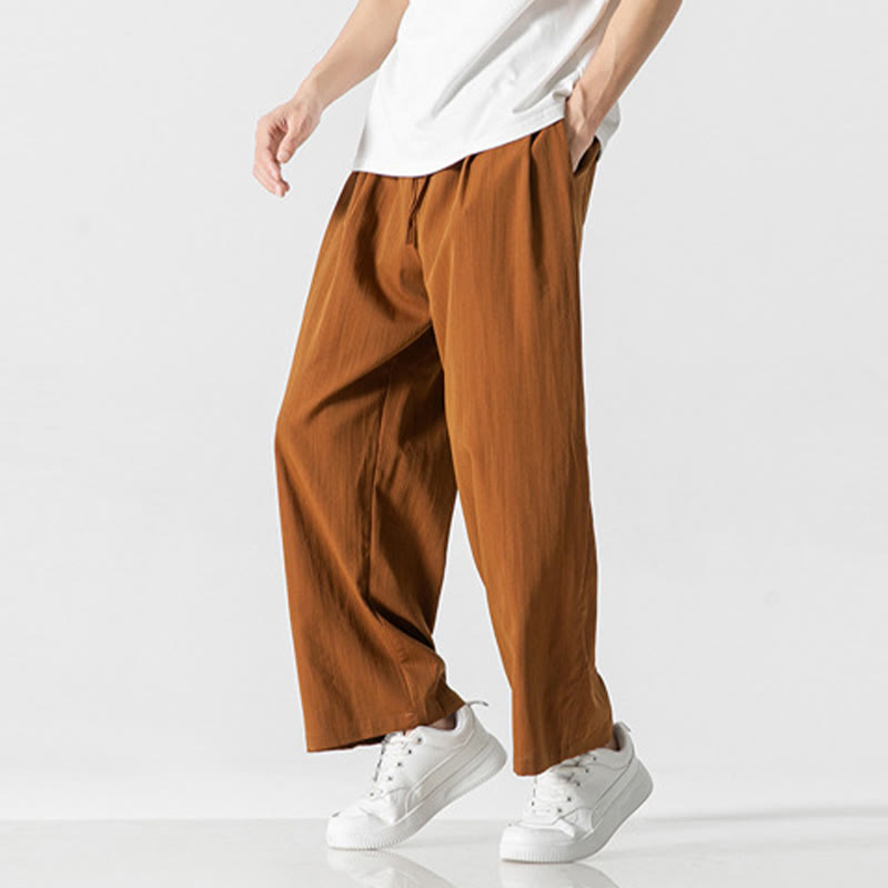 Cotton Linen Straight Leg Men's Meditation Pants