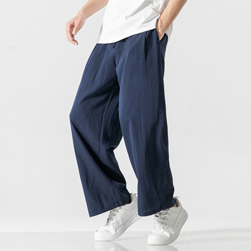 Cotton Linen Straight Leg Men's Meditation Pants