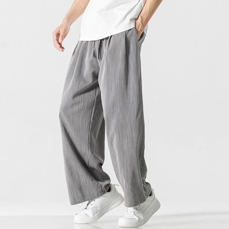 Cotton Linen Straight Leg Men's Meditation Pants