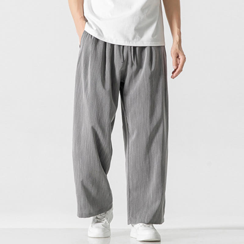 Cotton Linen Straight Leg Men's Meditation Pants