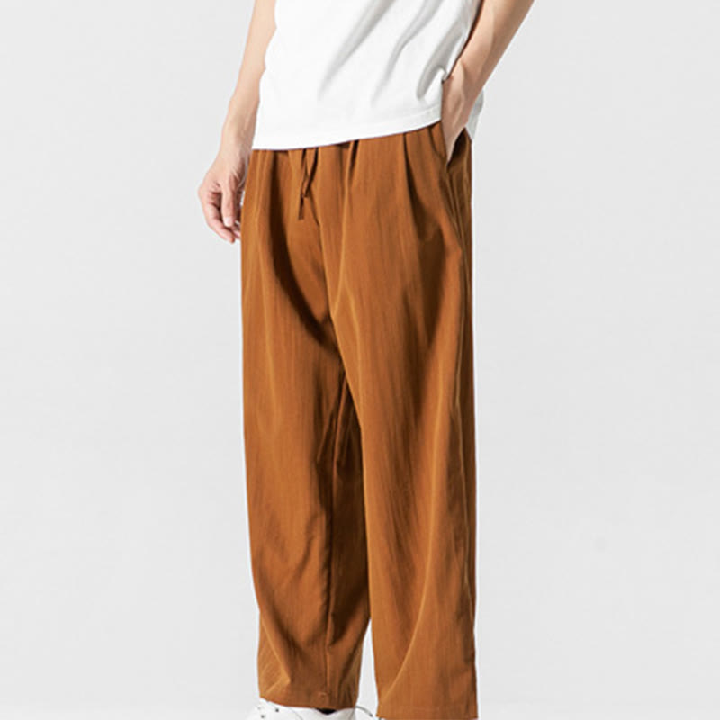 Cotton Linen Straight Leg Men's Meditation Pants