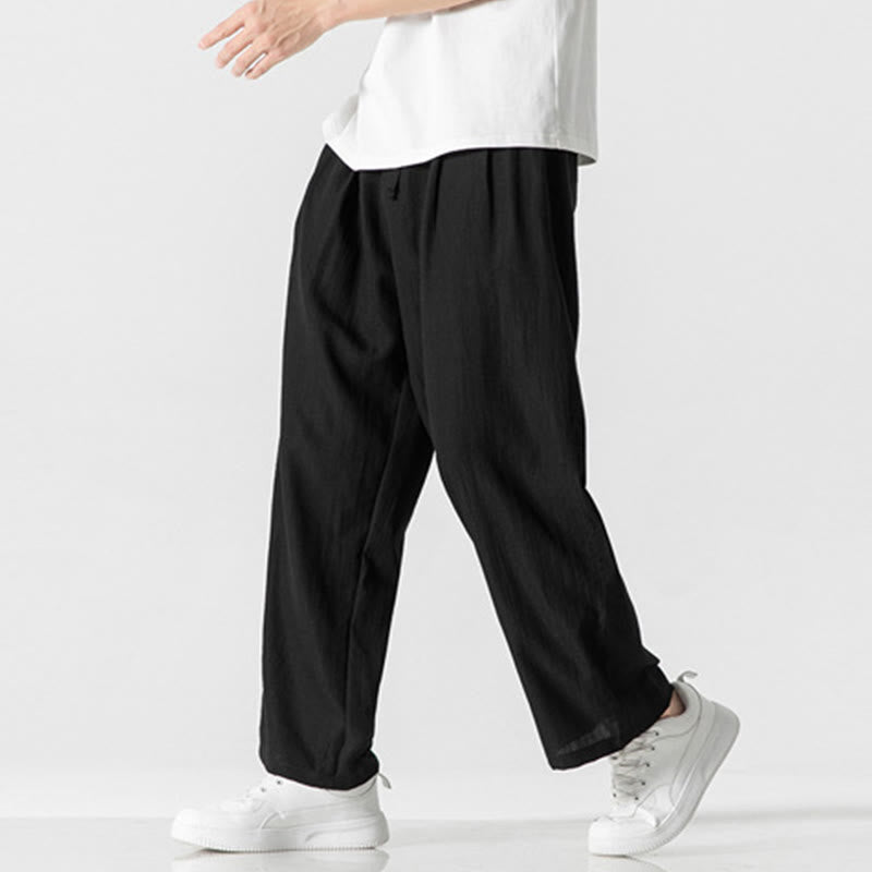 Cotton Linen Straight Leg Men's Meditation Pants