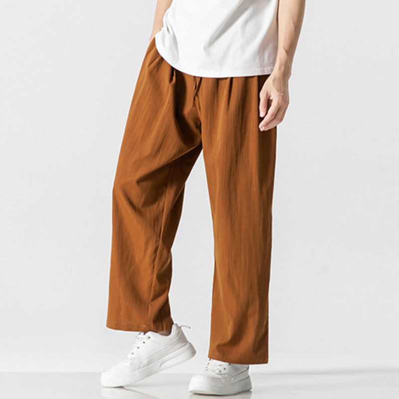 Cotton Linen Straight Leg Men's Meditation Pants