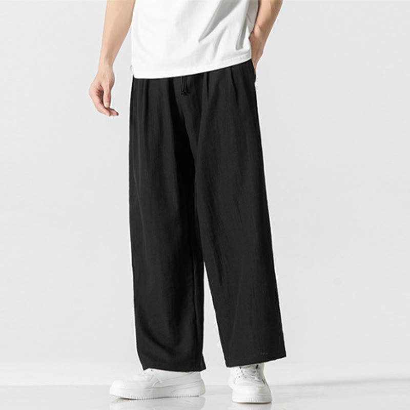 Cotton Linen Straight Leg Men's Meditation Pants