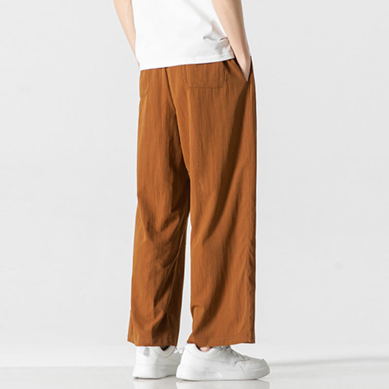 Cotton Linen Straight Leg Men's Meditation Pants