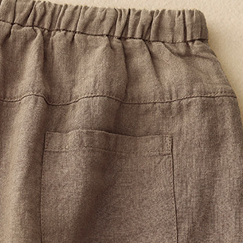 Tactile Cotton Linen Cropped Meditation Harem Pants