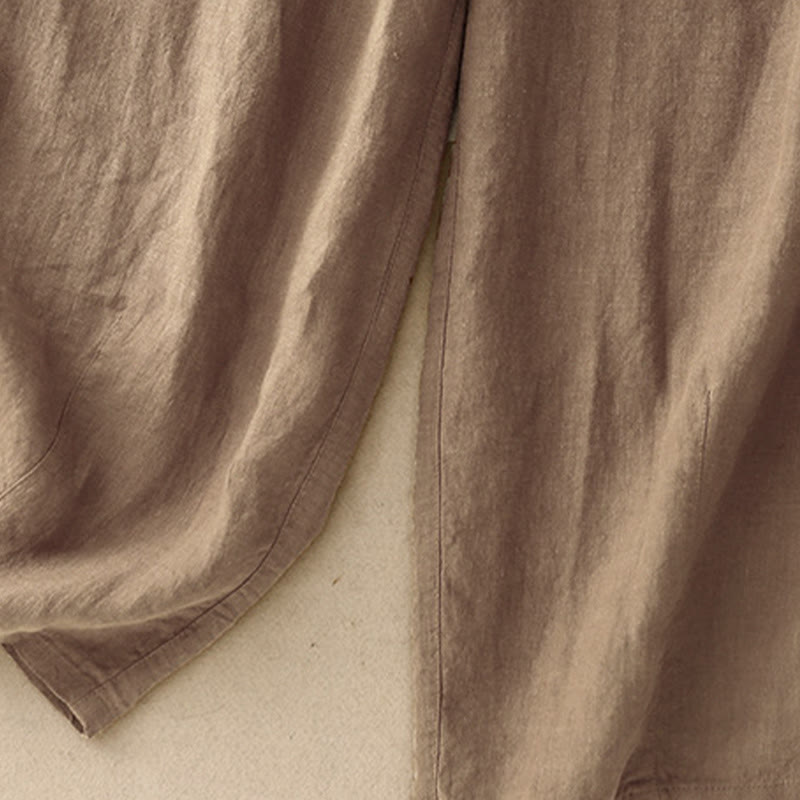 Tactile Cotton Linen Cropped Meditation Harem Pants