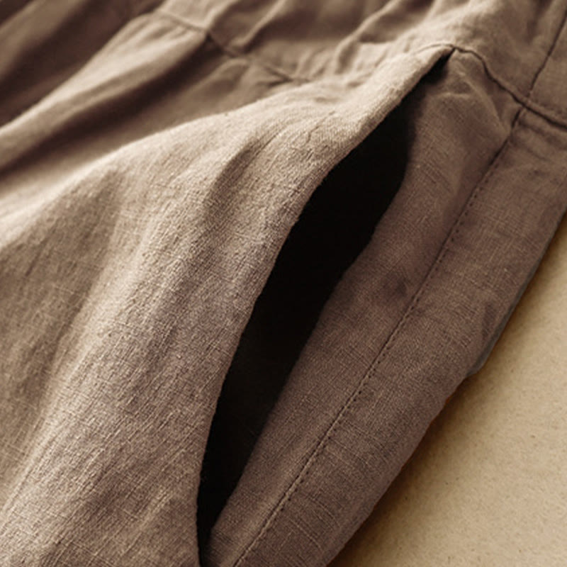 Tactile Cotton Linen Cropped Meditation Harem Pants