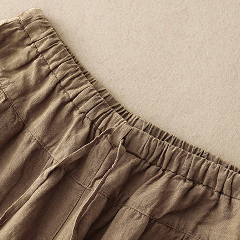 Tactile Cotton Linen Cropped Meditation Harem Pants