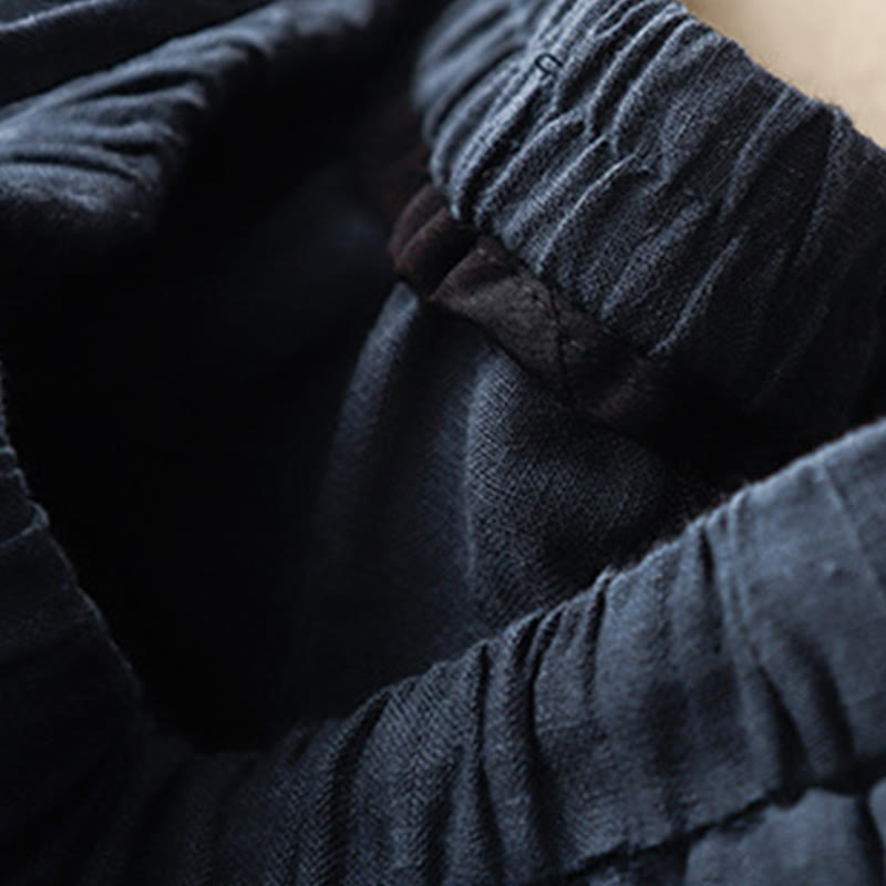 Tactile Cotton Linen Cropped Meditation Harem Pants