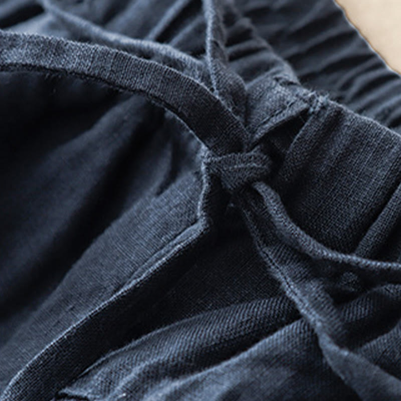 Tactile Cotton Linen Cropped Meditation Harem Pants