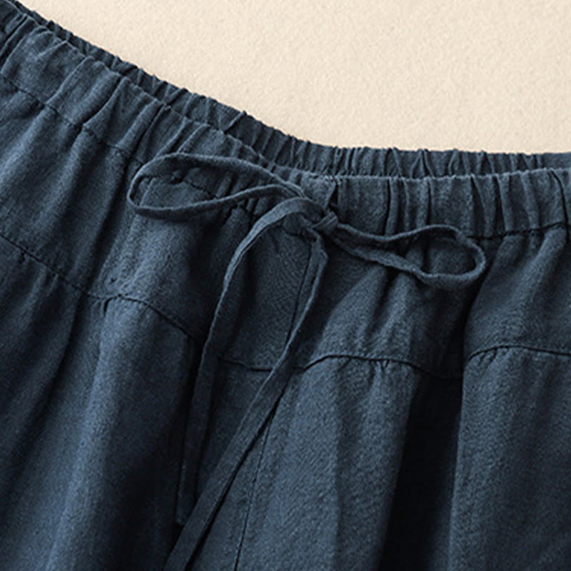 Tactile Cotton Linen Cropped Meditation Harem Pants