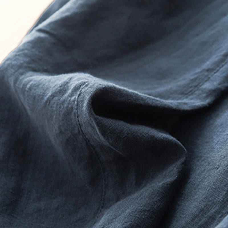 Tactile Cotton Linen Cropped Meditation Harem Pants