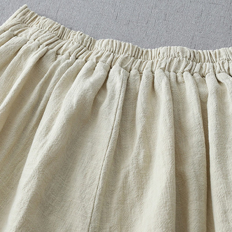 Casual Plain Loose 7-8 Length Women's Polyester Wide Leg Pants With Pockets