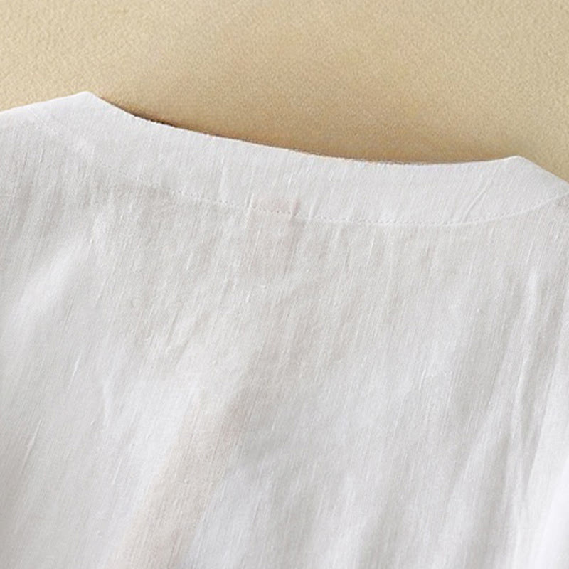 Lightweight Cotton V-Neck Mindful Half-Sleeve T-Shirt