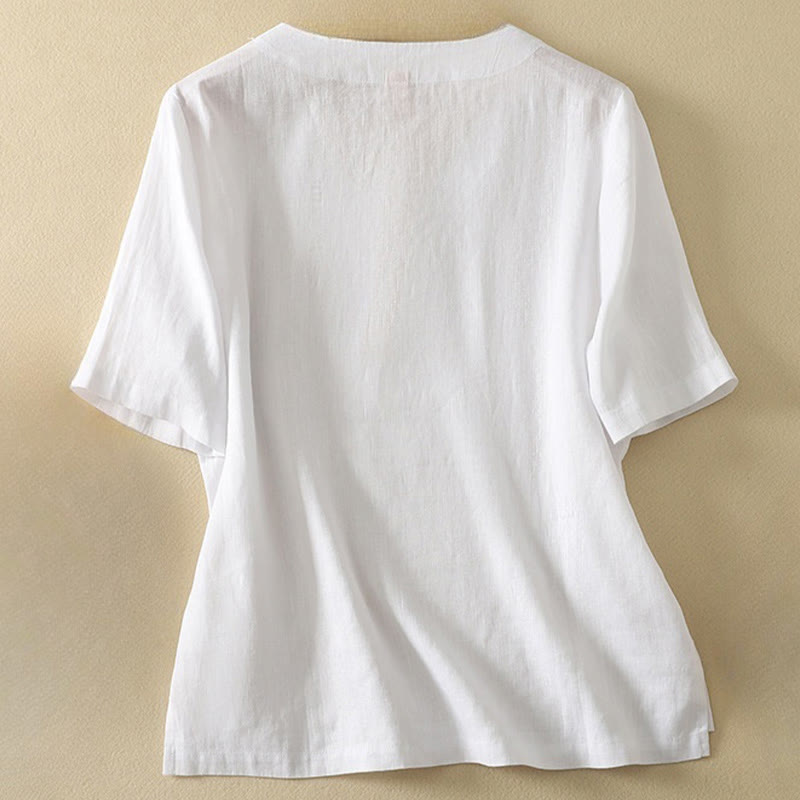 Lightweight Cotton V-Neck Mindful Half-Sleeve T-Shirt