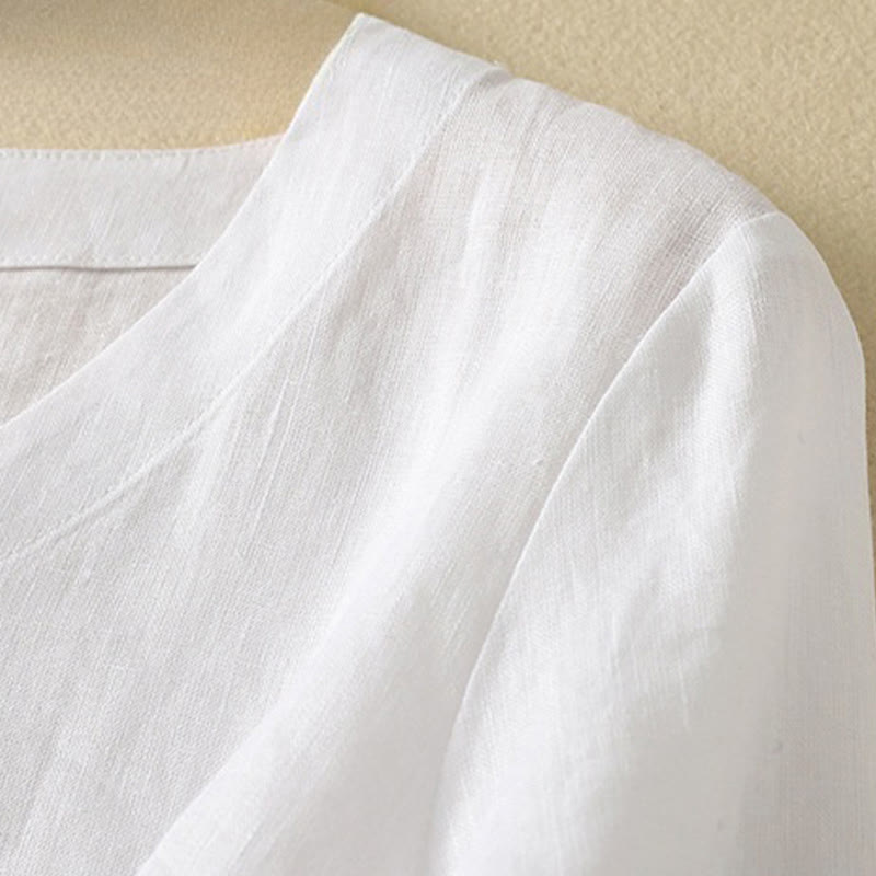 Lightweight Cotton V-Neck Mindful Half-Sleeve T-Shirt