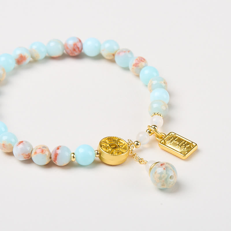 Shoushan Stone Copper Coin Money From All Directions Wealth Bracelet