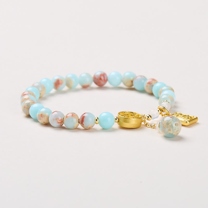 Shoushan Stone Copper Coin Money From All Directions Wealth Bracelet