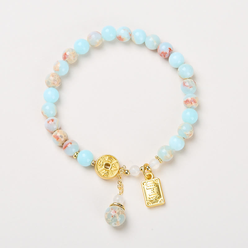 Shoushan Stone Copper Coin Money From All Directions Wealth Bracelet