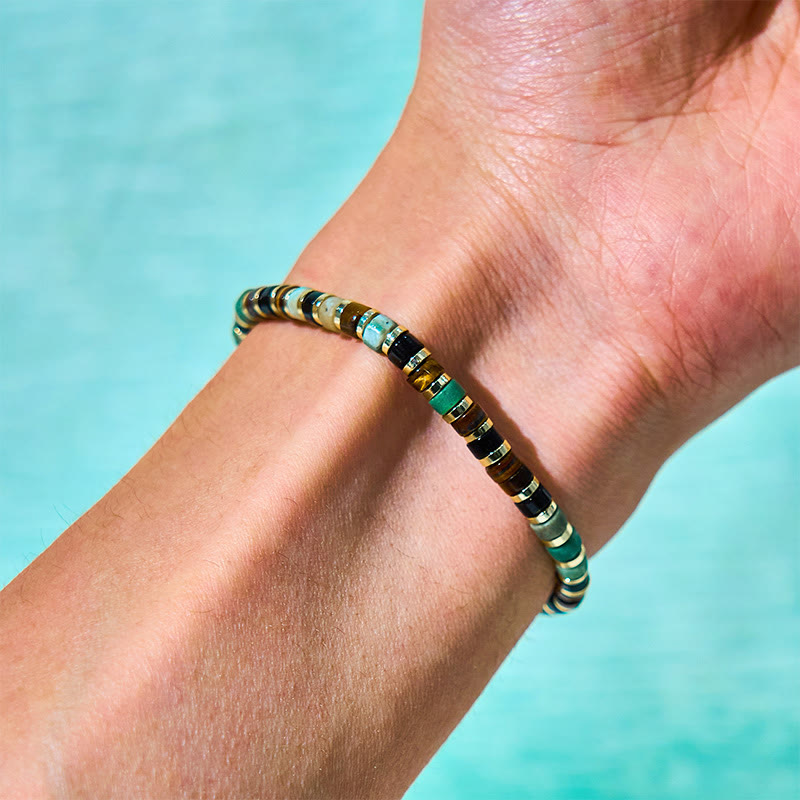 Natural Hematite Tiger Eye Stones Support Bracelet