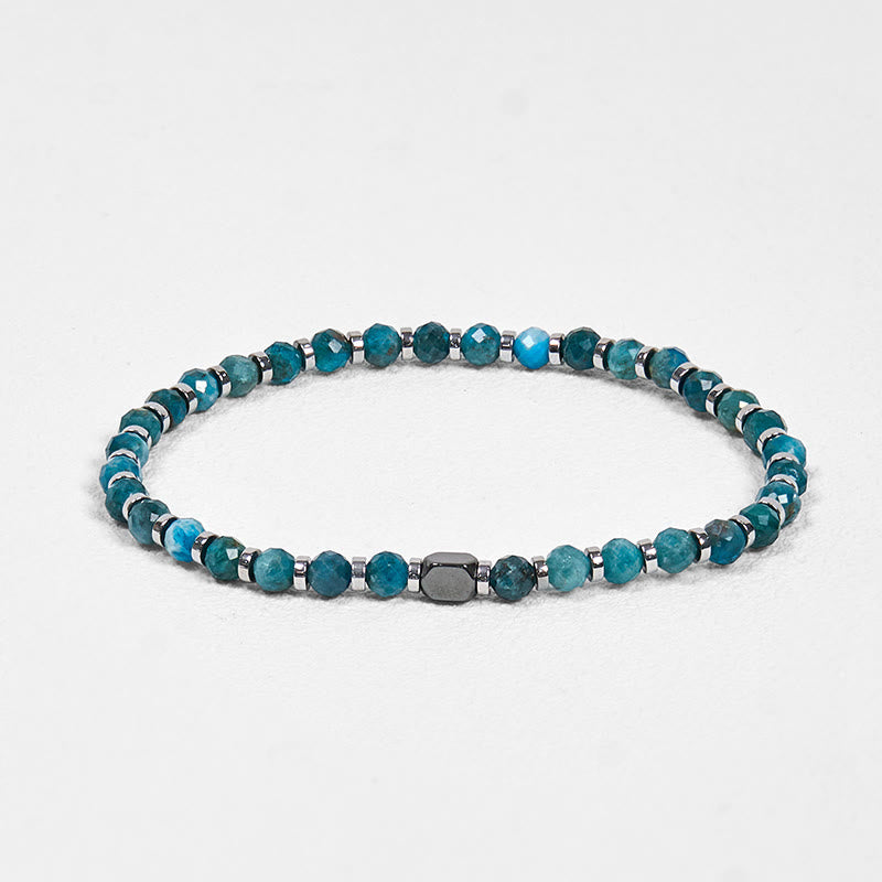 Natural Apatite and Hematite Grounding Energy Stone Bracelet
