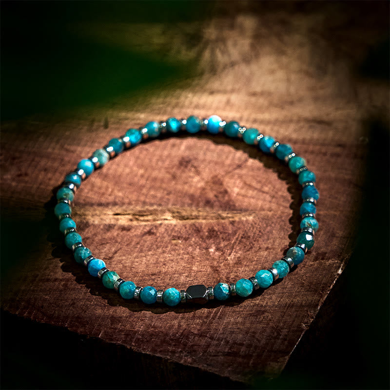 Natural Apatite and Hematite Grounding Energy Stone Bracelet