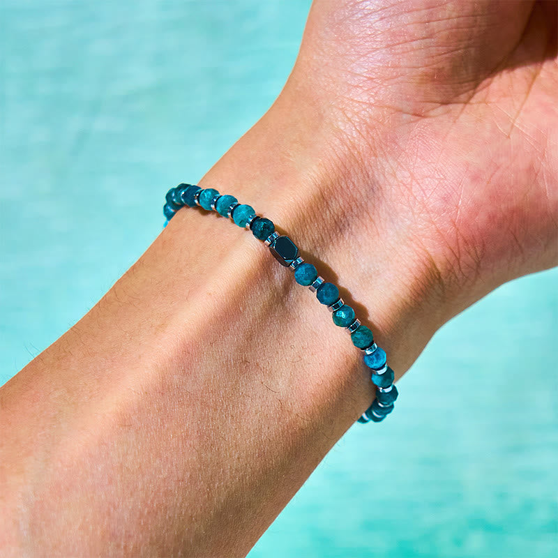 Natural Apatite and Hematite Grounding Energy Stone Bracelet