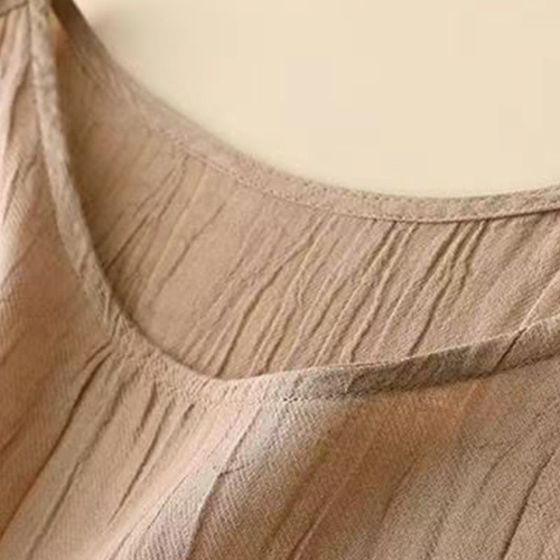 Breathable Sleeveless Drawstring Grounding Midi Dress