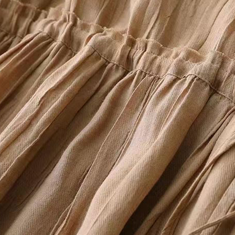 Breathable Sleeveless Drawstring Grounding Midi Dress