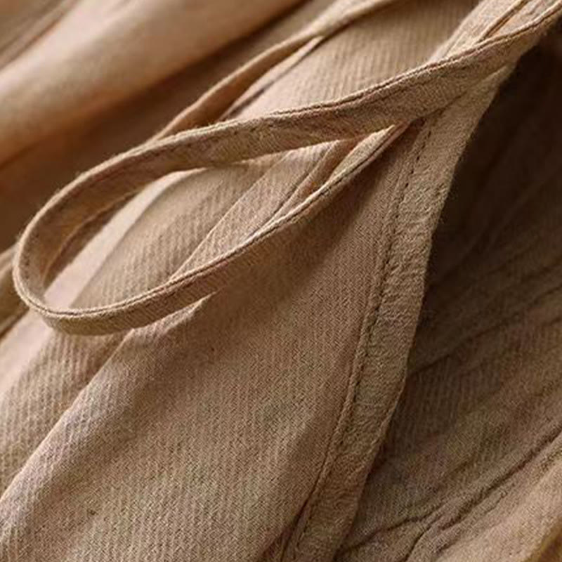 Breathable Sleeveless Drawstring Grounding Midi Dress