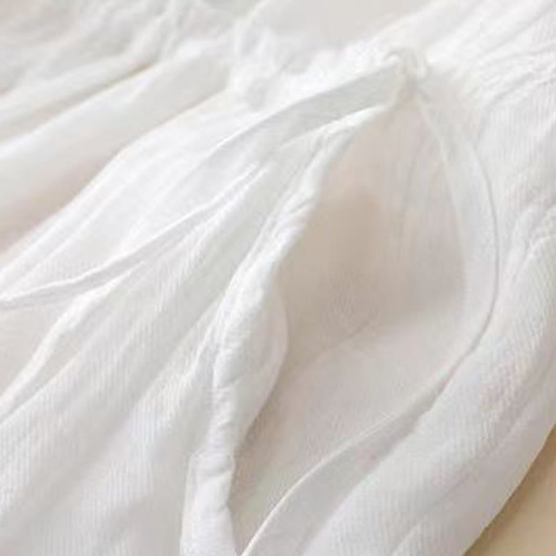 Breathable Sleeveless Drawstring Grounding Midi Dress