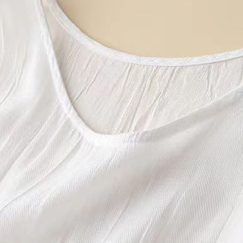 Breathable Sleeveless Drawstring Grounding Midi Dress