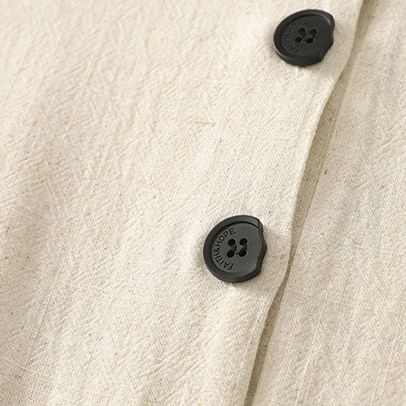 Casual Stitching Color Handmade Button Design Midi Dress Polyester Sleeveless Dress With Pockets