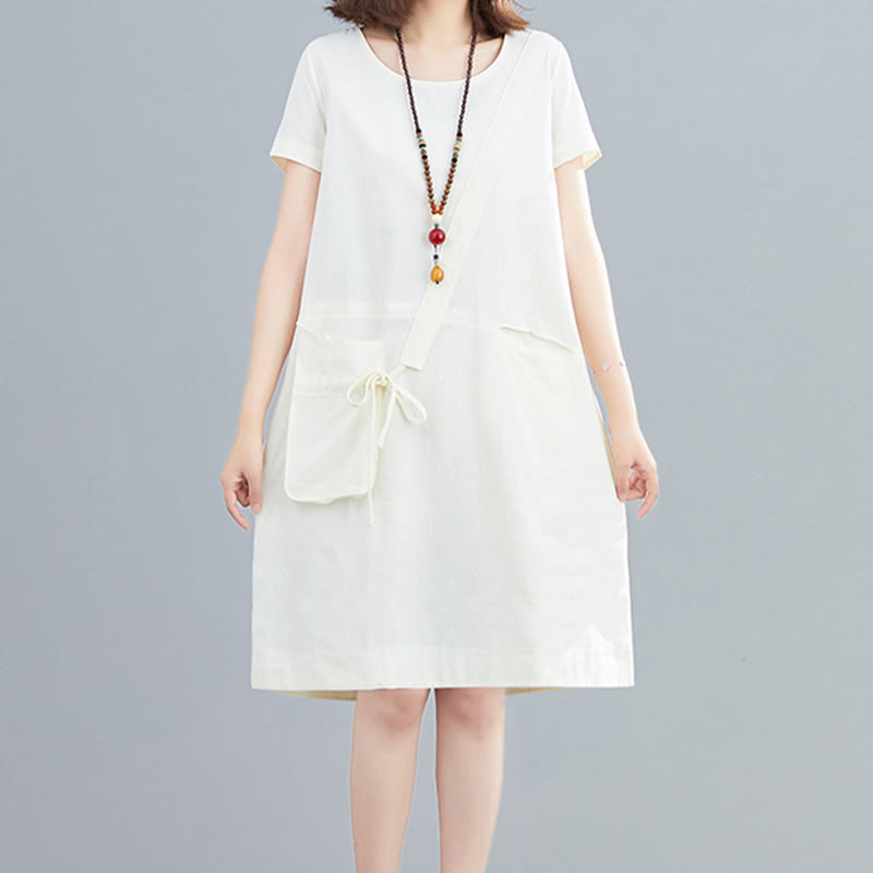 Tactile Cotton Linen Minimalist Grounding Midi Dress