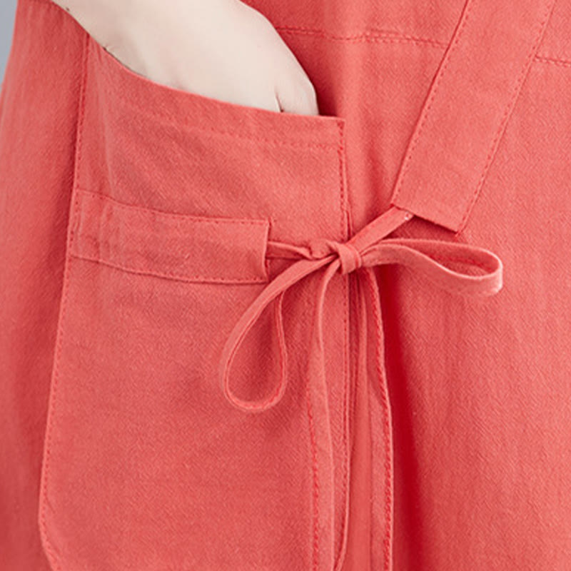 Tactile Cotton Linen Minimalist Grounding Midi Dress