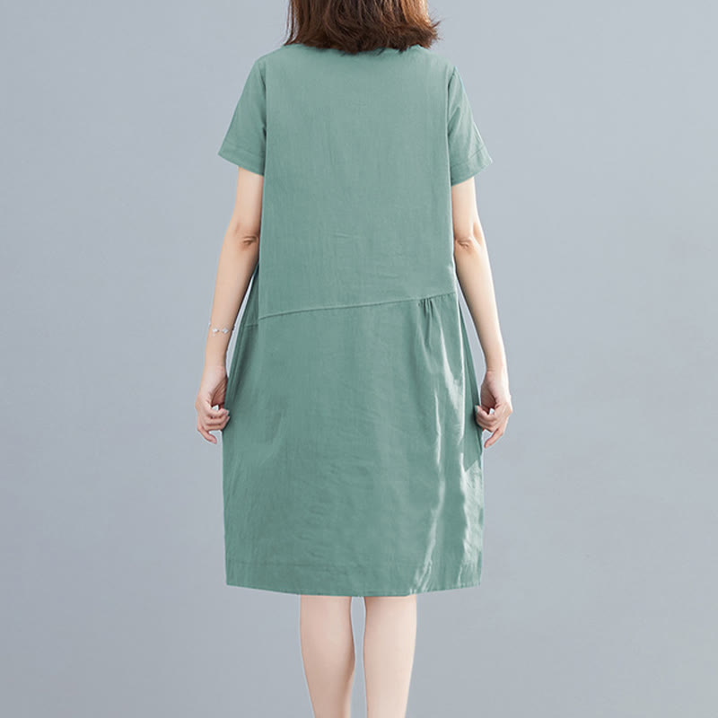 Tactile Cotton Linen Minimalist Grounding Midi Dress