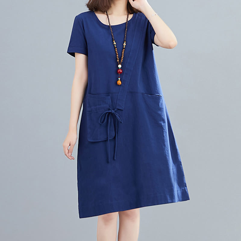 Tactile Cotton Linen Minimalist Grounding Midi Dress