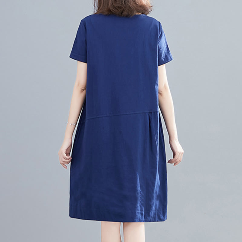 Tactile Cotton Linen Minimalist Grounding Midi Dress