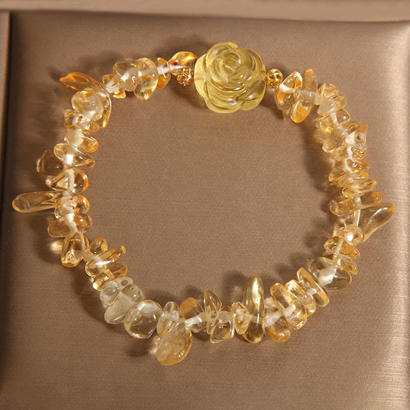 Natural Citrine Irregular Bead Petals Pleasure Bracelet