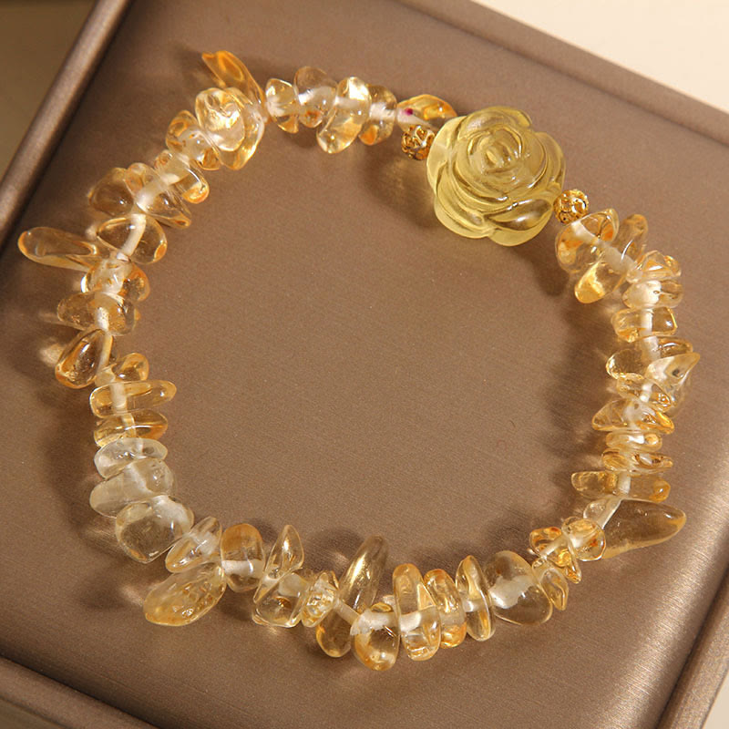 Natural Citrine Irregular Bead Petals Pleasure Bracelet