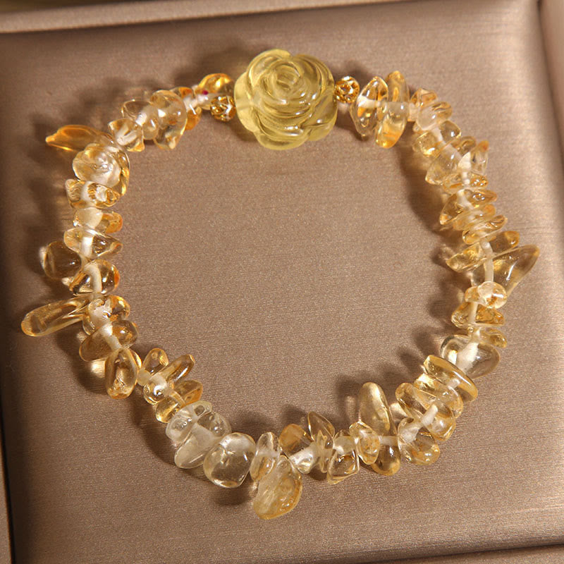 Natural Citrine Irregular Bead Petals Pleasure Bracelet